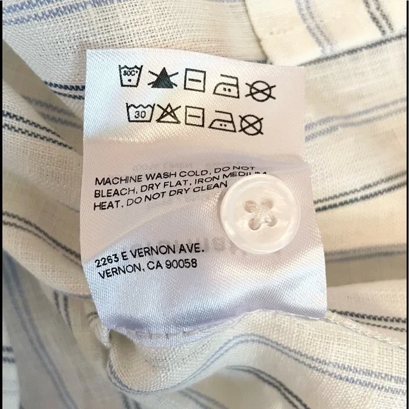 Reformation Preston Linen Top Color: Sourdough Stripe - Picture 12 of 13